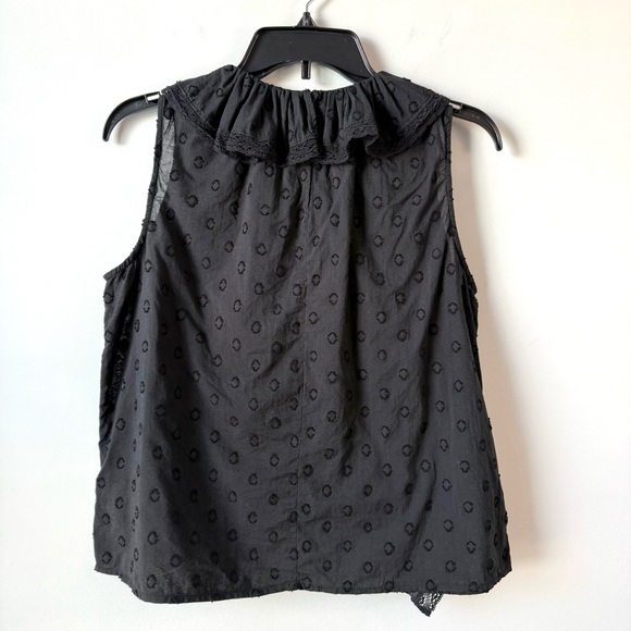 Ulla Johnson Thalia Sleeveless Ruffle Top Black Noir 6 - Picture 7 of 9